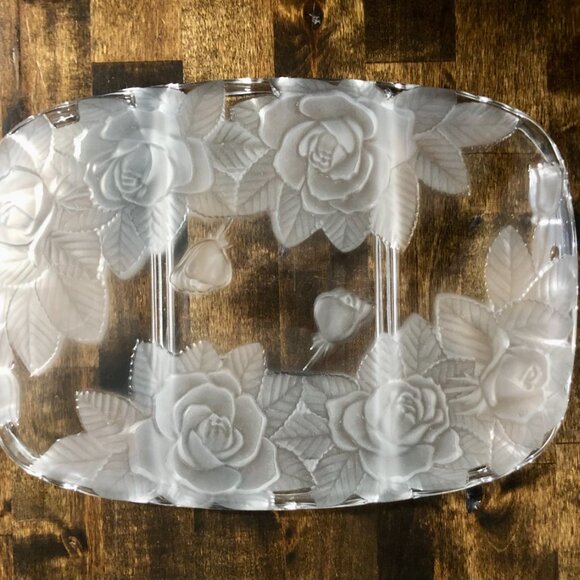 Studio Nova by Mikasa 'WINTER ROSE' WY051/345 Crystal Divided Relish - Picture 3 of 7